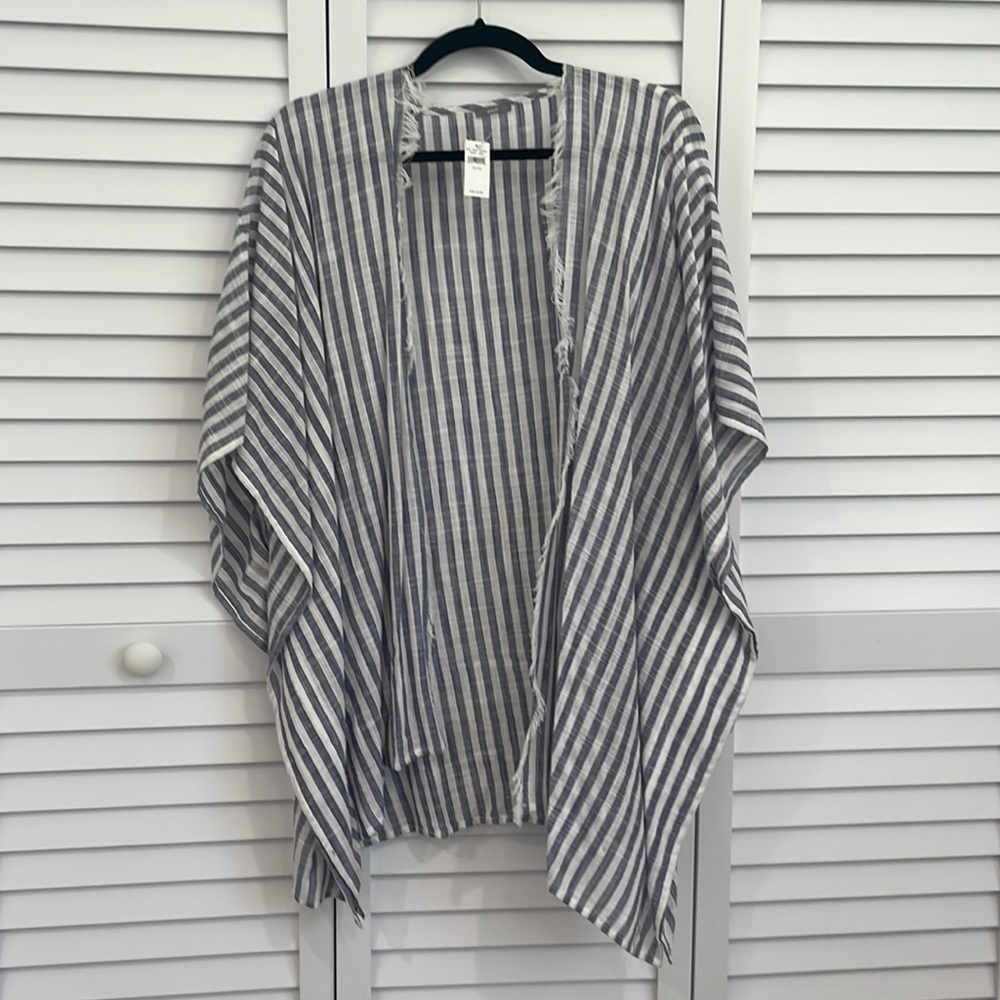 Aerie Blue Stripe Cotton Kimono NWT